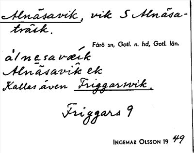 Bild på arkivkortet för arkivposten Alnäsavik