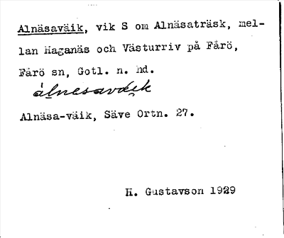 Bild på arkivkortet för arkivposten Alnäsaväik