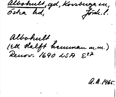 Bild på arkivkortet för arkivposten Albohult