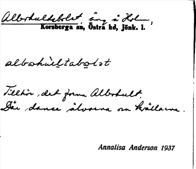 Bild på arkivkortet för arkivposten Albohultebolet