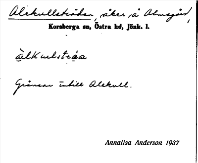 Bild på arkivkortet för arkivposten Alekullsträdan