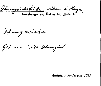 Bild på arkivkortet för arkivposten Almsgårdsträdan
