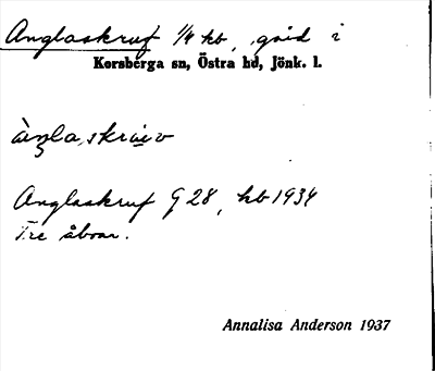 Bild på arkivkortet för arkivposten Anglaskruf