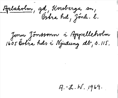 Bild på arkivkortet för arkivposten Aplaholm