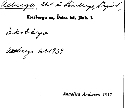 Bild på arkivkortet för arkivposten Axberga