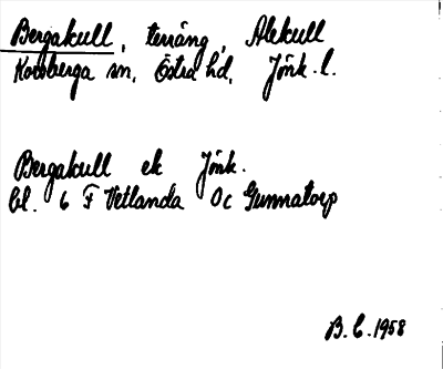 Bild på arkivkortet för arkivposten Bergakull