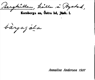Bild på arkivkortet för arkivposten Bergkällan