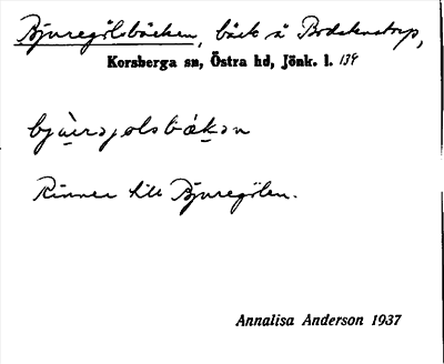 Bild på arkivkortet för arkivposten Bjuregölsbäcken