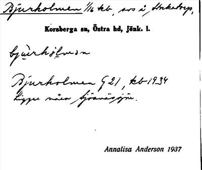 Bild på arkivkortet för arkivposten Bjurholmen