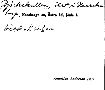 Bild på arkivkortet för arkivposten Björkekullen