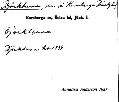 Bild på arkivkortet för arkivposten Björktuna