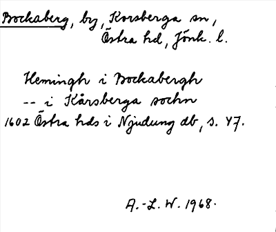 Bild på arkivkortet för arkivposten Bockaberg