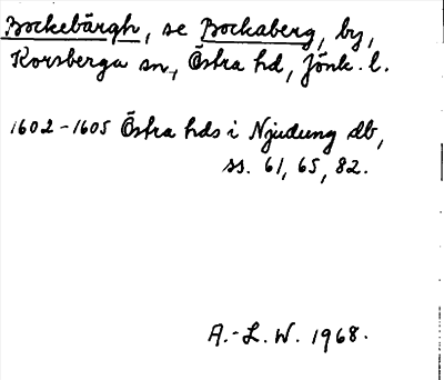 Bild på arkivkortet för arkivposten Bockebärgh, se Bockaberg