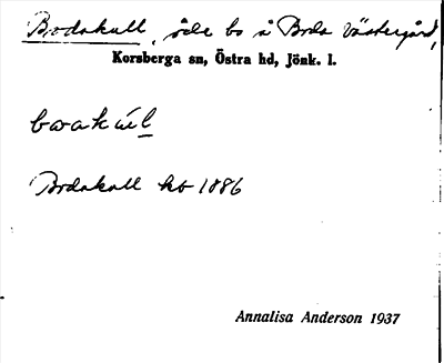Bild på arkivkortet för arkivposten Bodakull