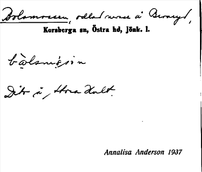 Bild på arkivkortet för arkivposten Bolamossen