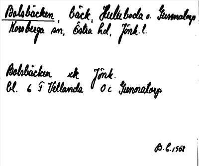 Bild på arkivkortet för arkivposten Bolsbäcken