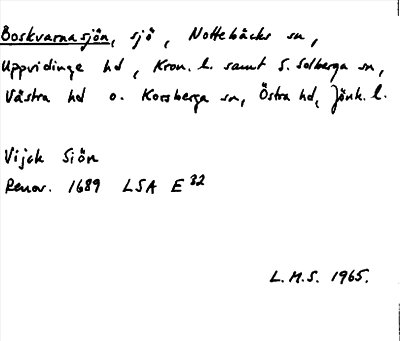Bild på arkivkortet för arkivposten Boskvarnasjön