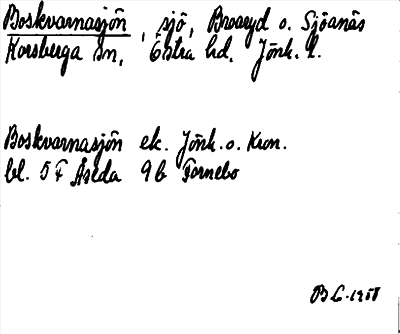 Bild på arkivkortet för arkivposten Boskvarnasjön