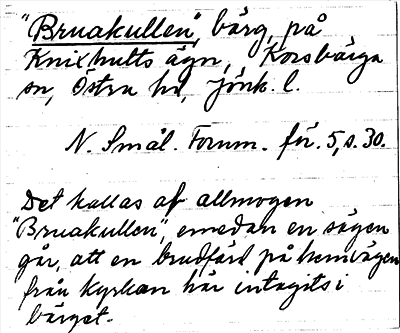 Bild på arkivkortet för arkivposten »Bruakullen»