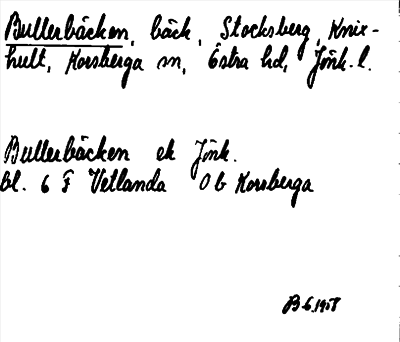 Bild på arkivkortet för arkivposten Bullerbäcken