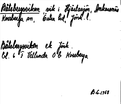 Bild på arkivkortet för arkivposten Båtsbergsviken