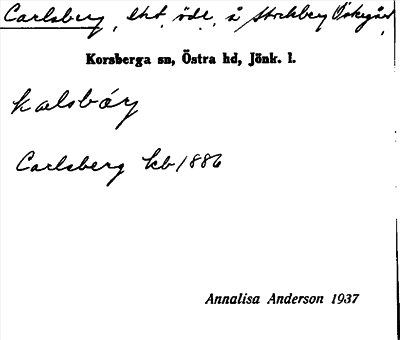 Bild på arkivkortet för arkivposten Carlsberg