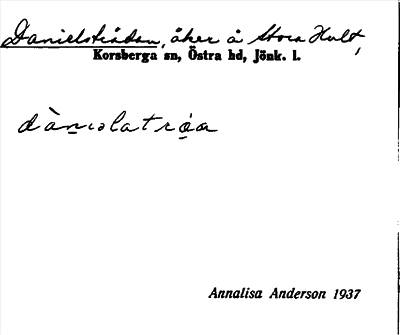 Bild på arkivkortet för arkivposten Danielsträdan