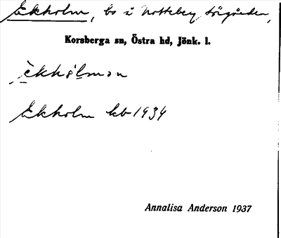 Bild på arkivkortet för arkivposten Ekholm