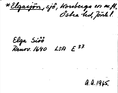 Bild på arkivkortet för arkivposten *Elgasjön