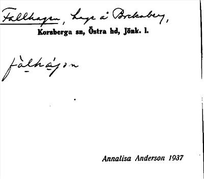 Bild på arkivkortet för arkivposten Fallhagen