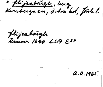 Bild på arkivkortet för arkivposten *flijsabärgh