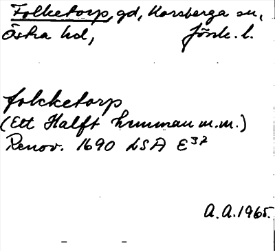Bild på arkivkortet för arkivposten Folketorp