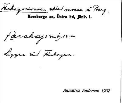 Bild på arkivkortet för arkivposten Fårhagsmossen