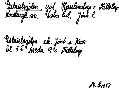 Bild på arkivkortet för arkivposten Gabrielsgölen