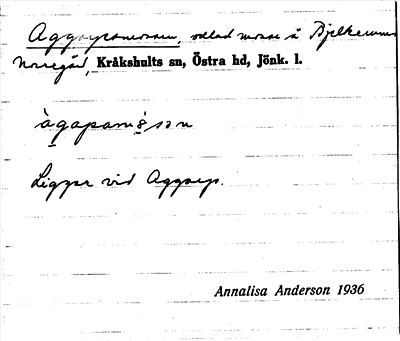 Bild på arkivkortet för arkivposten Aggarpamossen