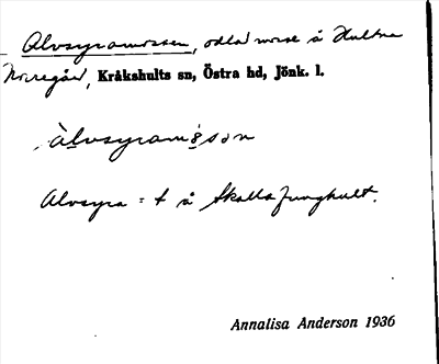Bild på arkivkortet för arkivposten Alvsyramossen