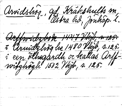 Bild på arkivkortet för arkivposten Arvidshög