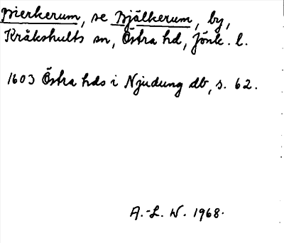 Bild på arkivkortet för arkivposten Bierkerum, se Bjälkerum