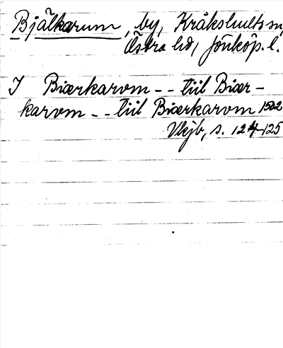 Bild på arkivkortet för arkivposten Bjälkarum