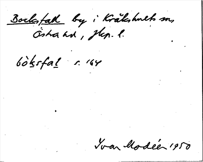 Bild på arkivkortet för arkivposten Bocksfall