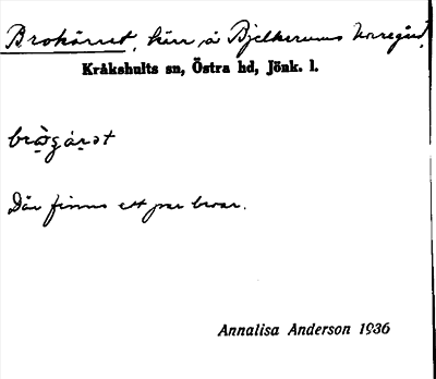 Bild på arkivkortet för arkivposten Brokärret