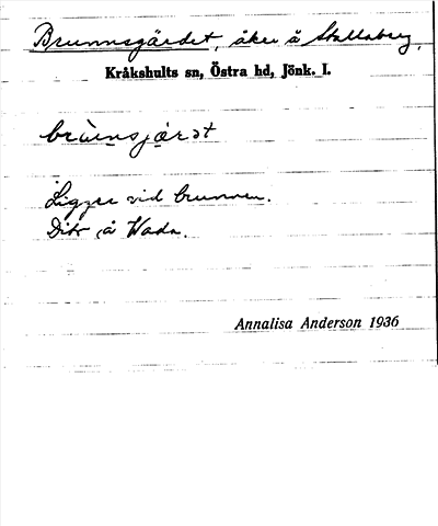 Bild på arkivkortet för arkivposten Brunnsgärdet