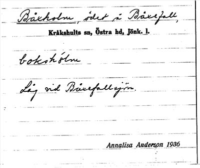 Bild på arkivkortet för arkivposten Båxholm