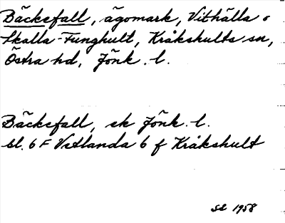 Bild på arkivkortet för arkivposten Bäckefall