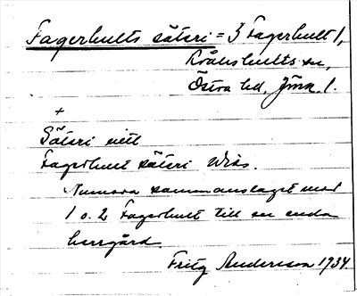Bild på arkivkortet för arkivposten Fagerhults säteri