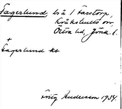 Bild på arkivkortet för arkivposten Fagerlund