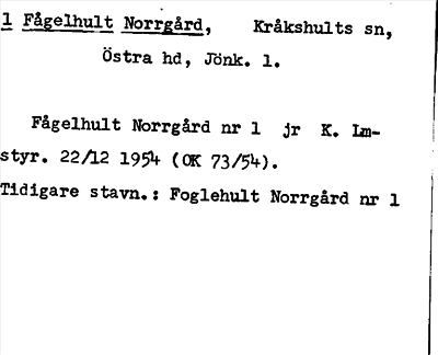 Bild på arkivkortet för arkivposten Fågelhult Norrgård