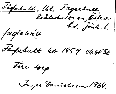 Bild på arkivkortet för arkivposten Fåglahult