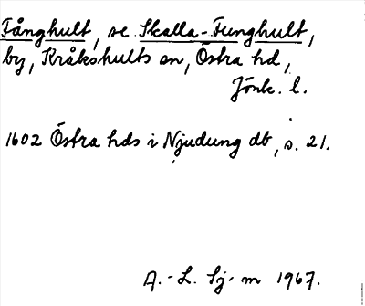 Bild på arkivkortet för arkivposten Fånghult, se Skalla-Funghult