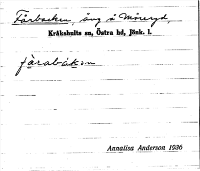 Bild på arkivkortet för arkivposten Fårbacken